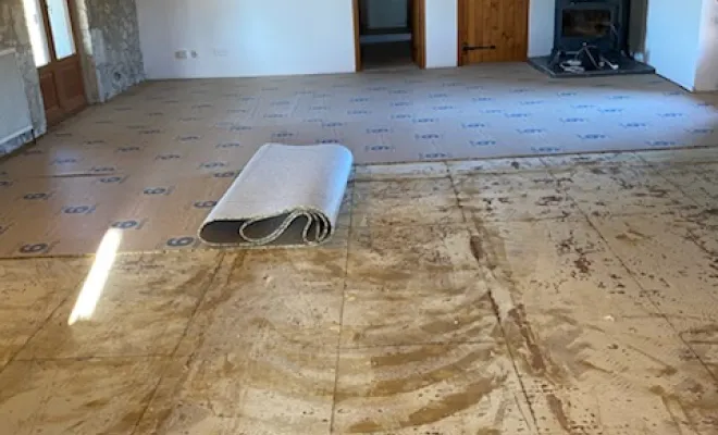 Dépose de la moquette existante